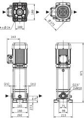 Wilo Medana CV1-L.608-1/E/E/16O Dikey Çok Kademeli Santrifüj Pompa