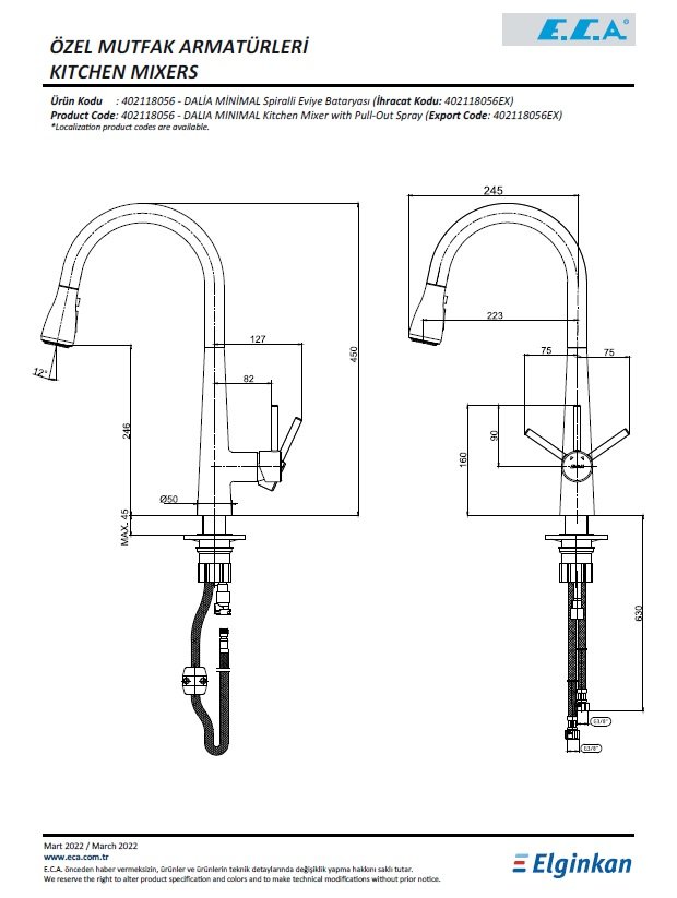 Eca Dalia-Minimal Spiralli Mutfak Bataryası 402118056 Teknik Resim