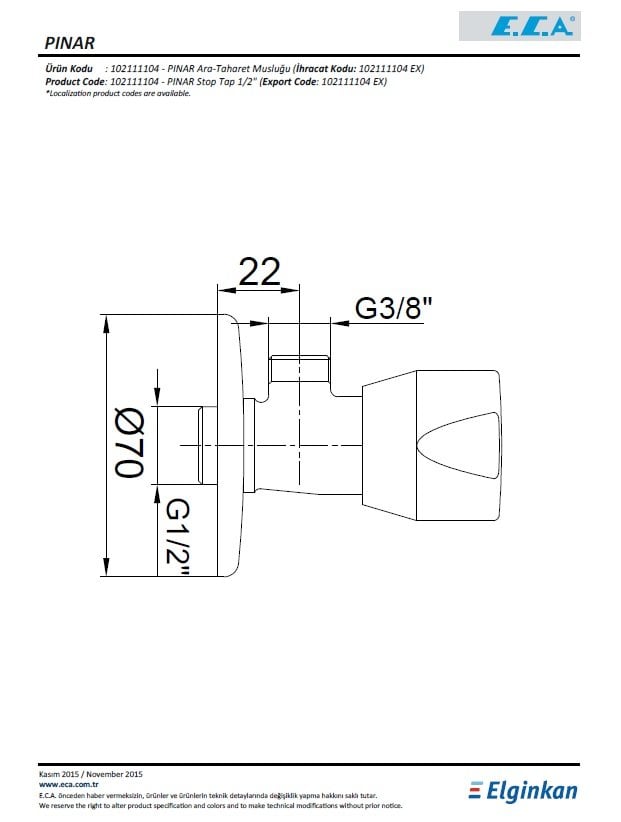 Eca Pınar Ara Taharet Musluğu 102111104 Teknik Resim