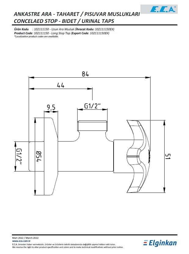 Eca Uzun Ara Musluk 102111150 Teknik Resim