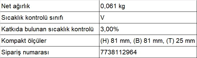 Buderus RC100.2 kablolu oda termostatı Teknik Verileri