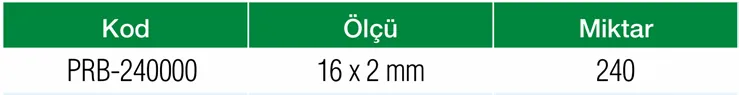 Formül 16 x 2 PE-RT Oksijen Bariyerli Yerden Isıtma Borusu Özellikleri