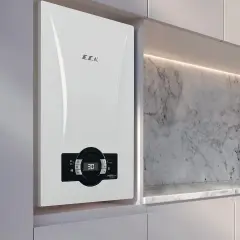 Eca Proteus Premix 30 kW kombi mutfak duvarına monte edilmiş kullanım görünümü