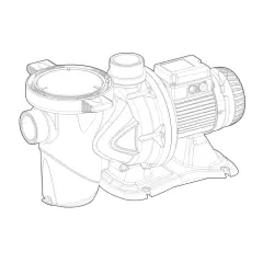 Dab Euroswim havuz pompası teknik çizimi, önden çapraz görünüm