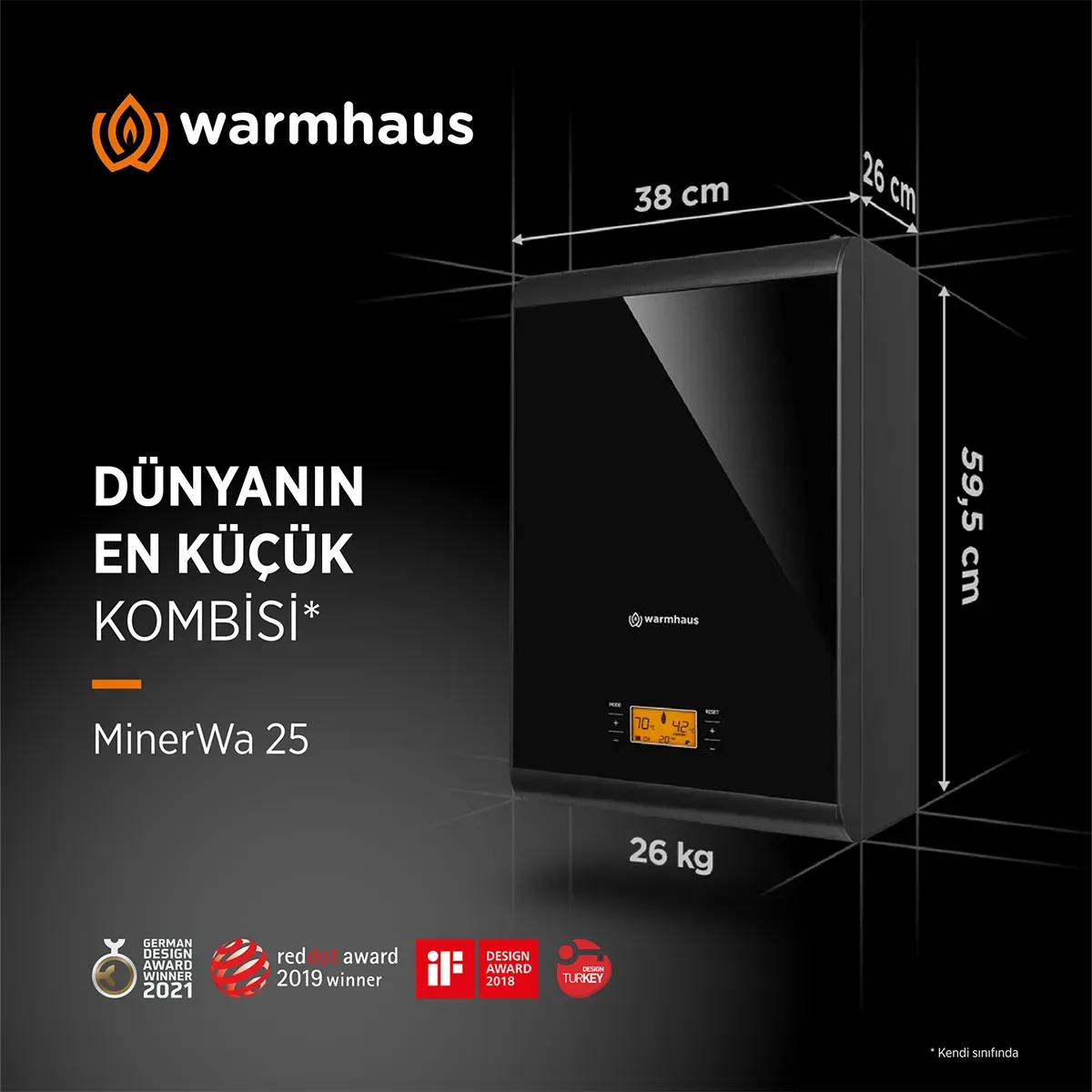 Warmhaus Minerwa 25 kW Yoğuşmalı Kombi | A Enerji Sınıfı (20.000 Kcal)