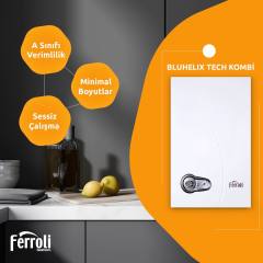 Ferroli Bluehelix Tech 35C - Premix Tam Yoğuşmalı 34 kW Kombi