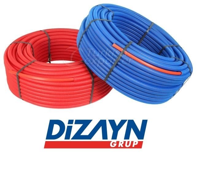 Dizayn PEX Elastica 16*2 Kılıflı Oksijen Bariyerli Mobil ve Yerden Isıtma Borusu 100 Metre Mavi