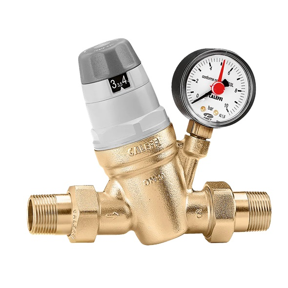 Caleffi 535061 Dahili Kartuşlu 1'' M Basınç Düşürücü Vana (Manometre Dahil)